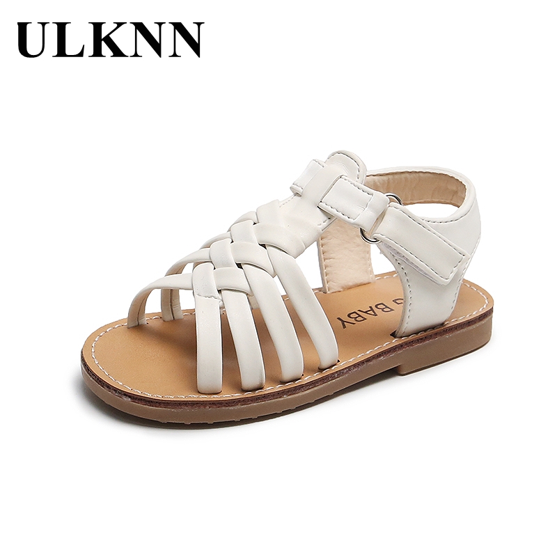 

ULKNN 2021 Summer Sandals For Girls Children Casual Shoes Kids Spring Princess Party Footwears Soft Bottom Girl Soft Flats 21-30, Black;red