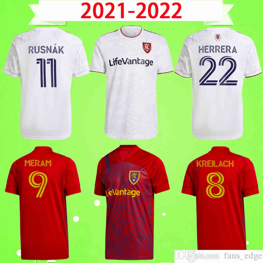 

2021 2022 Real Soccer Jerseys Salt 21 22 MLS BECKERMAN MERAM Uniform Mens RED Lake home away Rusnák KREILACH KIT Football shirt top Uniforms Herrera, 2020