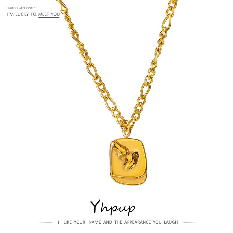 

Pendant Necklaces Yhpup Stainless Steel Occident Portrait Abstract Face Necklace Women Gold Chain Collar Statement Gift 2021