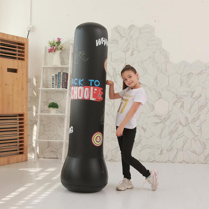 

Inflatable Punching Bag Free Stand Heavy Training Adults Teenage Fitness Sport Stress Relief Boxing Target Sand