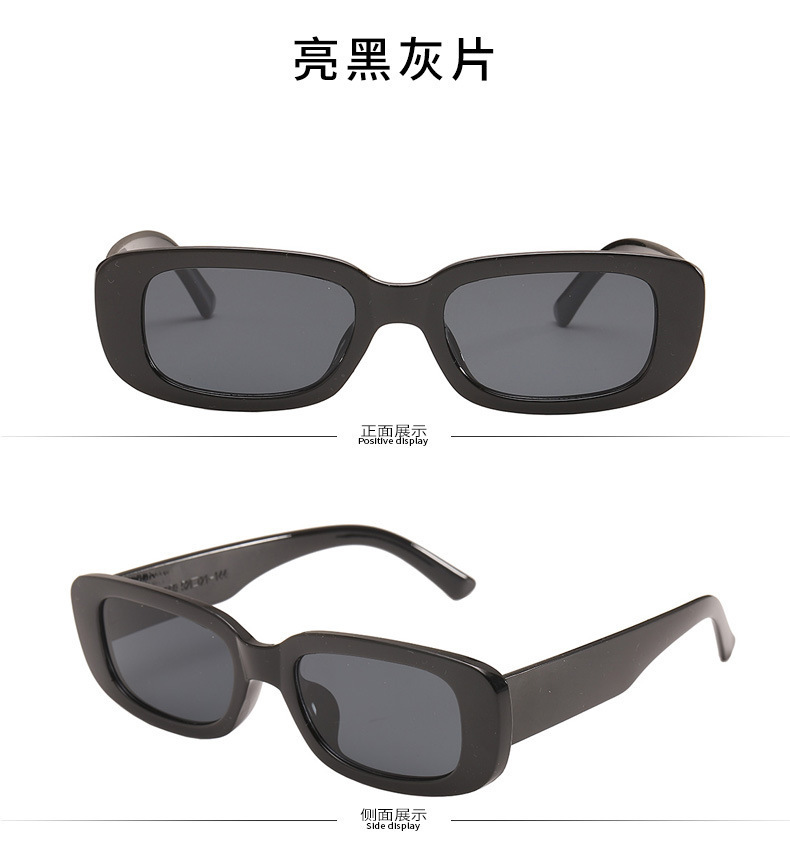 

women rectangle sunglasses vintage brand designer square sun glasses shades female uv400 polycarbonate eyewear 7 colors 40mm, White;black