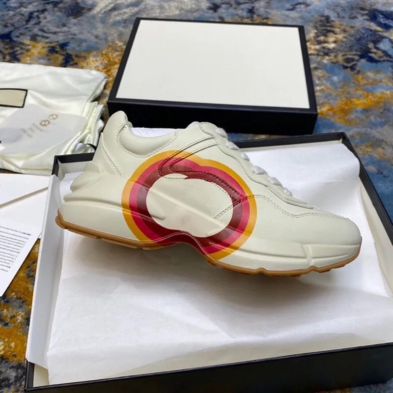 

2021 Designer Rhyton Sneakers Beige Men Trainers Vintage Luxury Chaussures Shoes Designer Sneakers with box size 37-46, Black