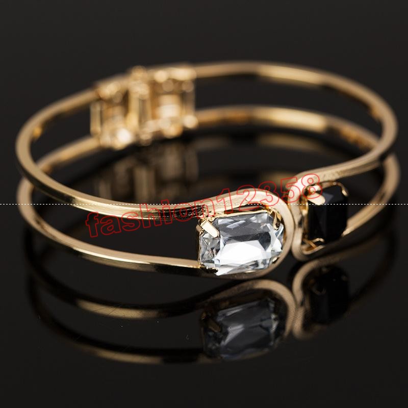 

Fashion Wedding Bracelet Gold Color Elegant Jewelry Crystal Stone Bracelets Charms Bangles Christmas Gifts For Women