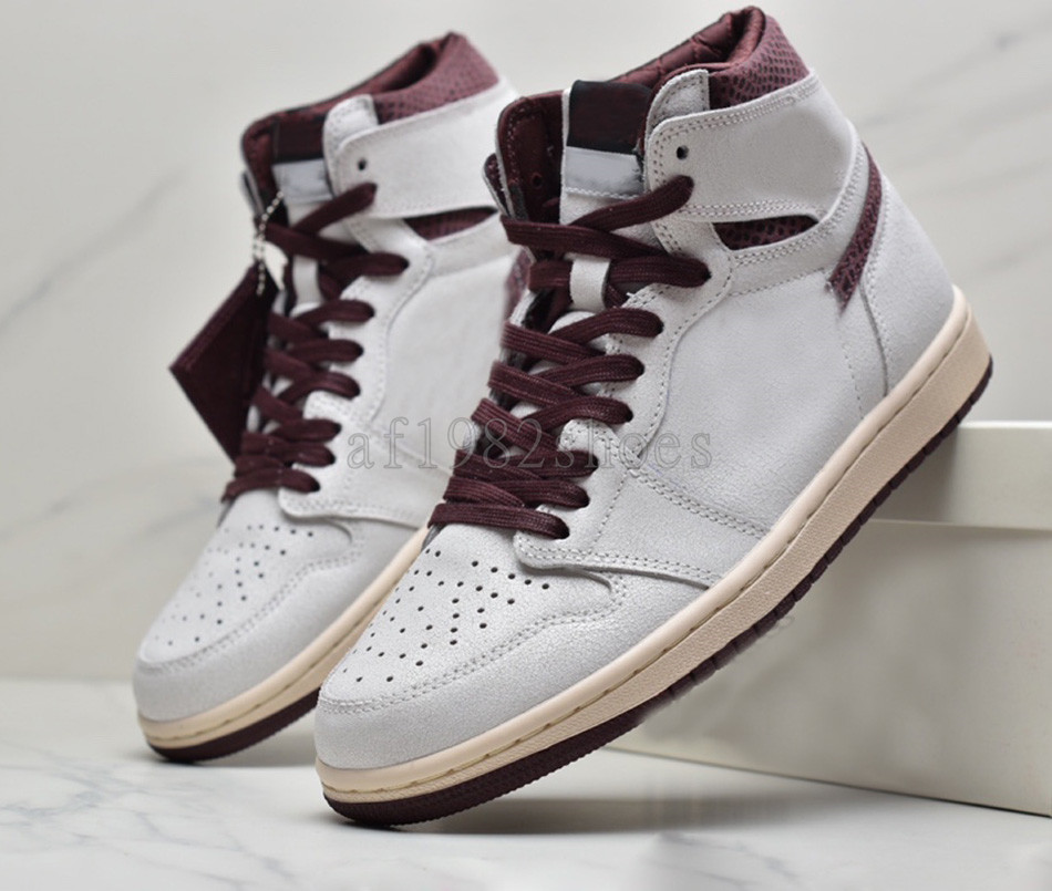 

A Ma Maniere Jumpman 1 1s high Basketball Shoes Burgundy Crush 3S Mocha White Medium Grey Violet Ore Sail Sports Trainers Designer Sneakers, Blue