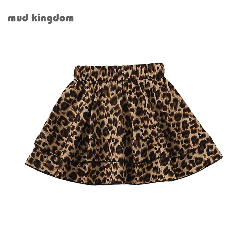 

Skirts Mudkingdom Little Girls Leopard Skirt Elastic Waist Layered For Children's Clothes Summer Fashion Design 2-6T, Blue