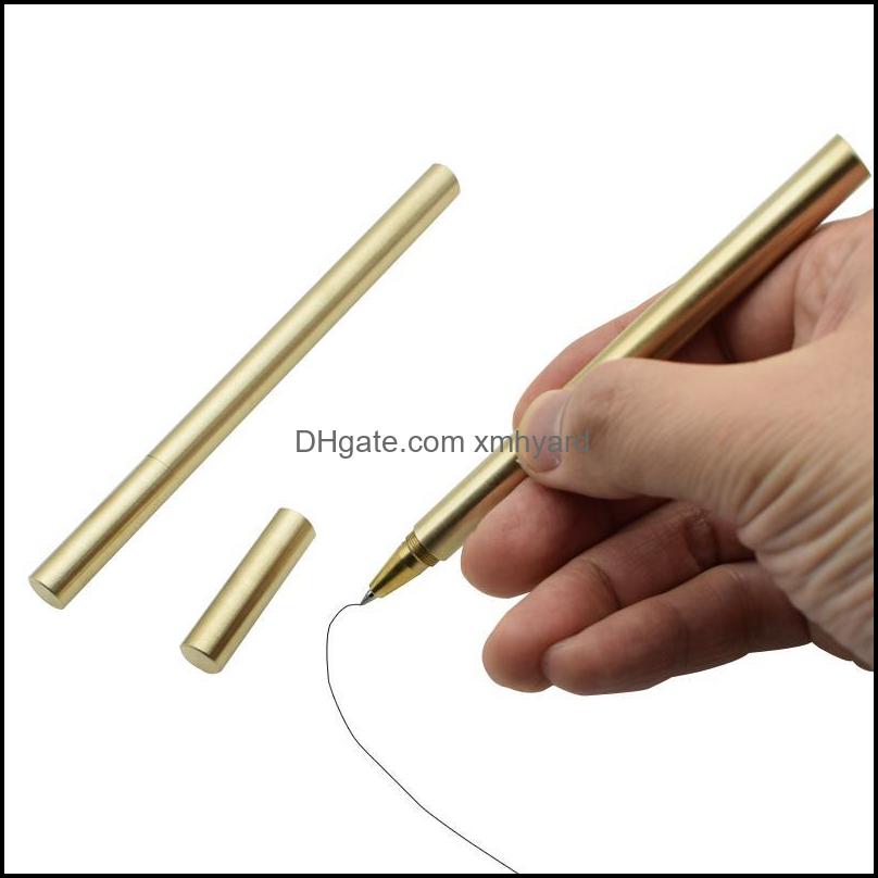 

Business & Industrialsmooth Bright Surface Brass Gel Pen 0.5Mm Black Ink Refill Writing Tools Office School Supplies Materials Pens Drop Del