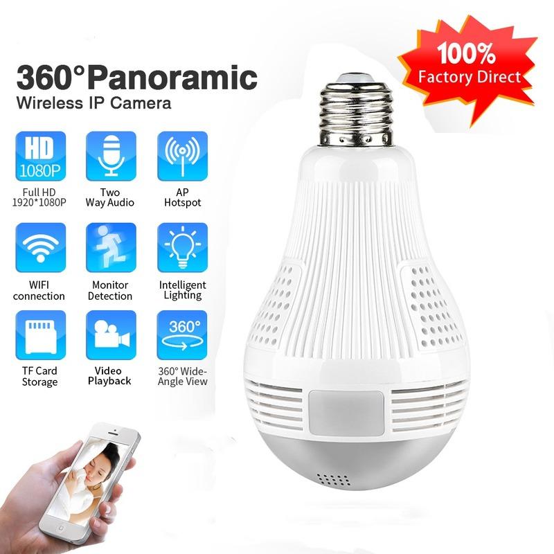 

Cameras V380 HD 360 Panoramic Wifi 1080P IP Camera Light Bulb Home Security Video Wireless CCTV Surveillance Fisheye Network