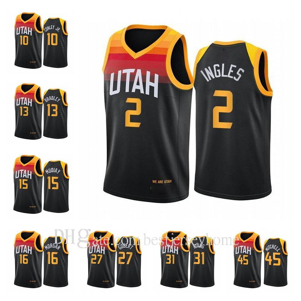 

2021 Men Donovan 45 Mitchell Mike 10 Conley 00 Clarkson Rudy 27 Gobert 17 Udoka Azubuike 15 Derrick Favors Basketball Jerseys Breathable, Black;red