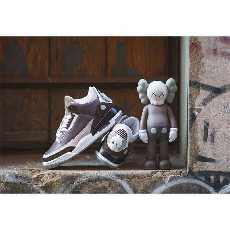 

Shoes kaws 3s men Jumpman 3 Brown White 7-13, Bubble wrap packaging