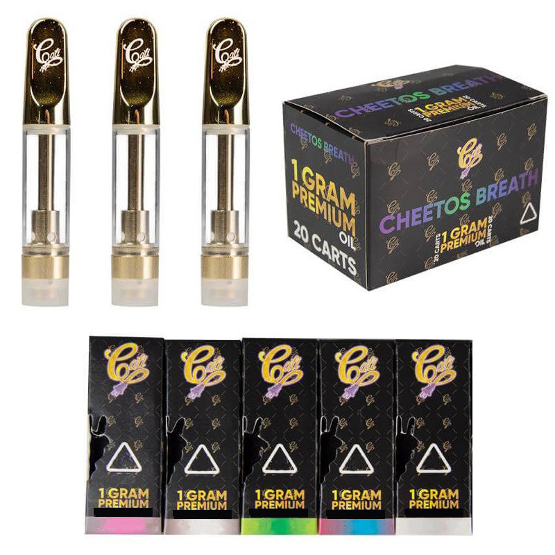 

Cali Plug Premium Vape Cartridge 0.8ml Glass Tank Atomizers Gold Tip Ceramic Coil 510 Thread E cigarette Cartridges Wholesale Price