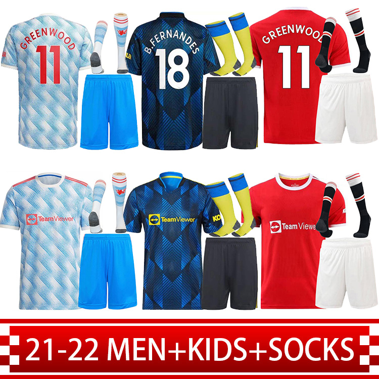 

Manchester soccer jersey 2021 2022 SANCHO UNITED POGBA CAVANI MARTIAL UTD VAN DE BEEK B. FERNANDES RASHFORD LINGARD football shirt 21 22 man kids kit+Socks 999, Ml0055
