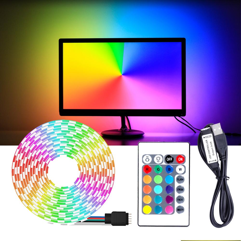 

LED Lights StripS USB Infrared Control RGB SMD2835 DC5V 1M 2M 3M 4M 5M Flexible Lamp Tape Diode TV Background Lighting luces LEDs
