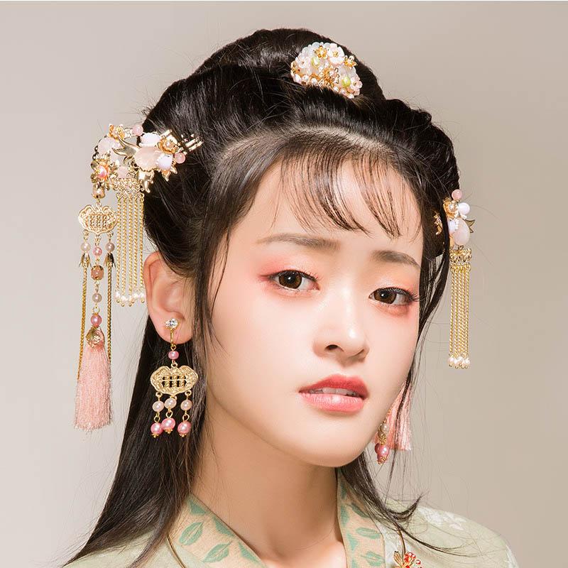 

Wedding Jewelry Sets FORSEVEN Chinese Gold Bridal Bride Hairpin Earring Set Headwear Headdress Phoenix Coronet Hair Ornament, Slivery;golden