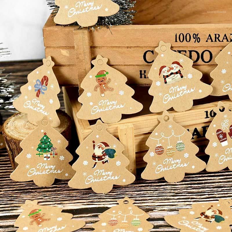 

Christmas Decorations Merry Ornaments Gift Tags Tree Shape Elk Snowflake Labels For Xmas Year Party Box Decor Hanging Tag