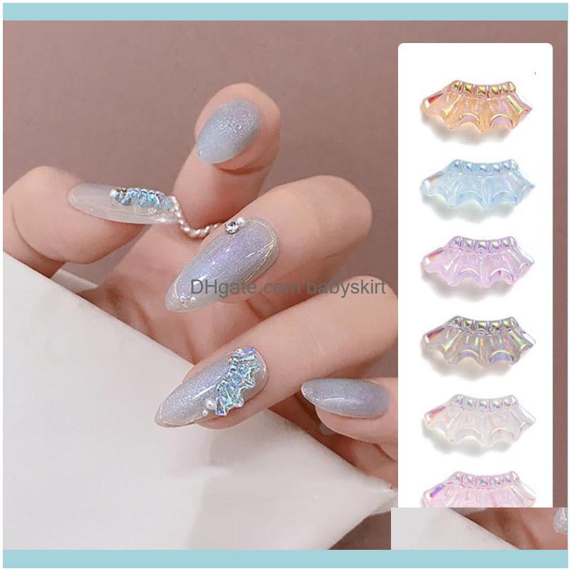 

Nail Salon Health & Beautynail Art Decorations 6 Pcs Aurora Color 3D Delicate Skirt Jewelry Charm Manicure Aessories Diy Rhinestones Drop De