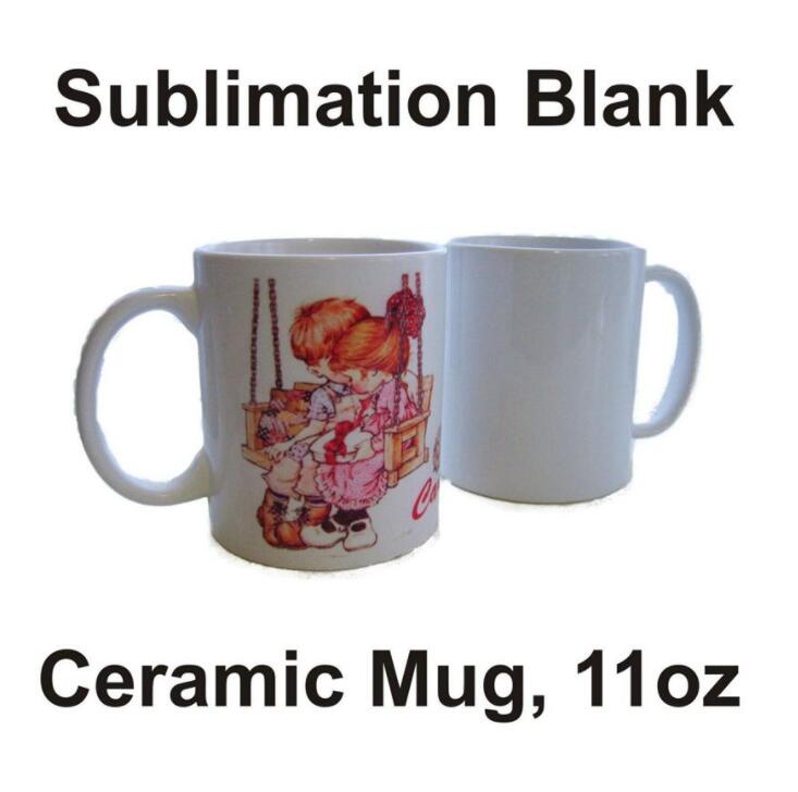 

A-Sublimation blank Mug personalized heat transfer Ceramic Mugs 11 oz White water cup Party Gift drink sea transportation SEA HHC7033