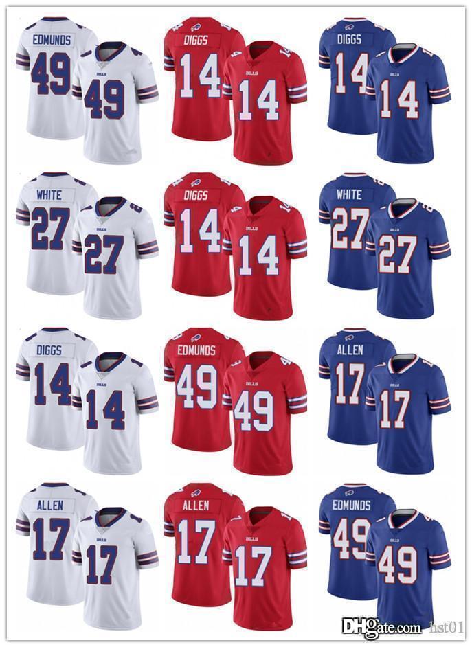 

2021 Men Women Youth Jersey 17 Josh Allen 14 Stefon Diggs 11 Cole Beasley 49 Tremaine Edmunds Football Jerseys, Black;red