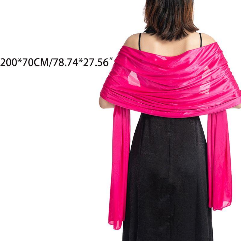

Scarves 200x70cm Womens Imitation Silk Sheer Scarf Cape Solid Color Long Shawl Wrap For Wedding Party Banquet Vintage Prom Accessories