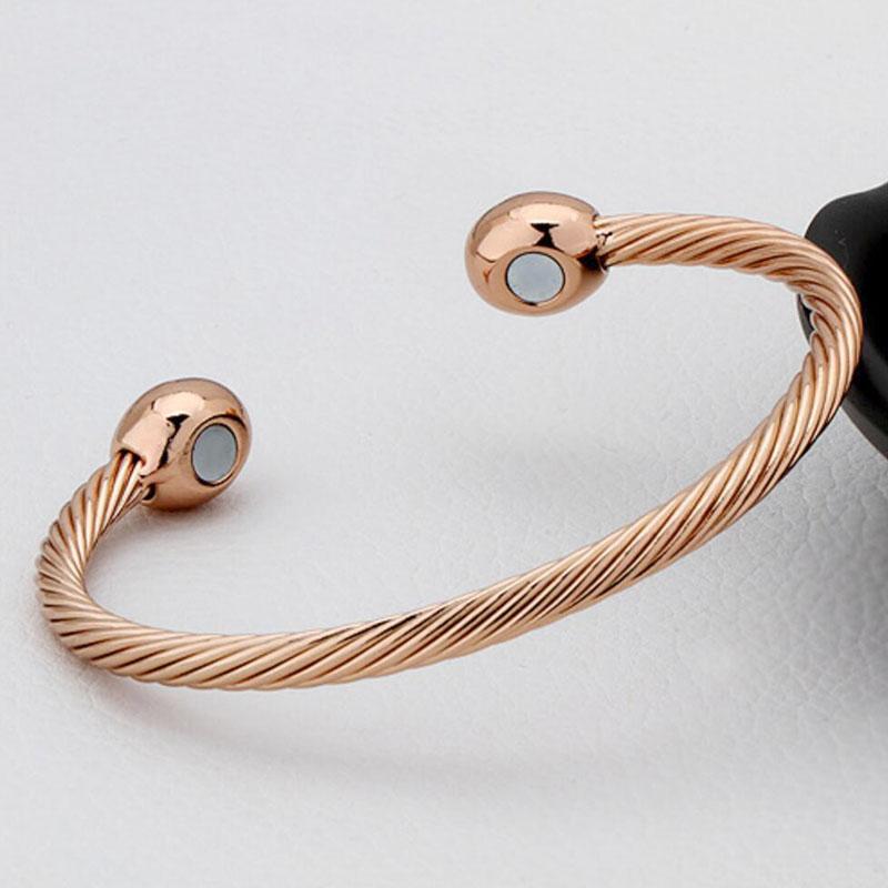 

Copper Bracelet Magnetic Healing Therapy Bangle Arthritis Pain Relief Twisted, Black