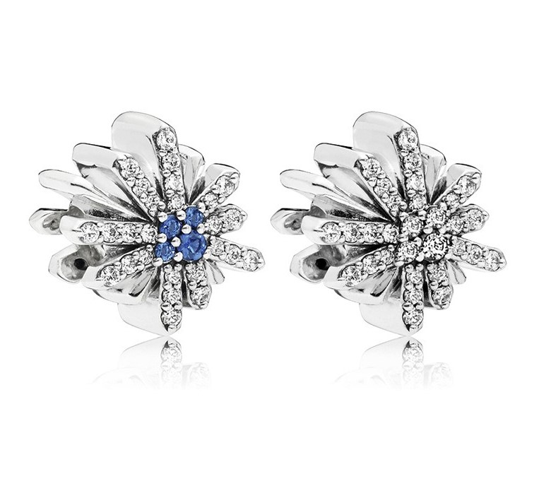 

Fits Pandora Bracelets 20pcs Winter Snowflake Crystal Silver Charms Bead For Women Making Diy European Necklace Jewelry Accessorie