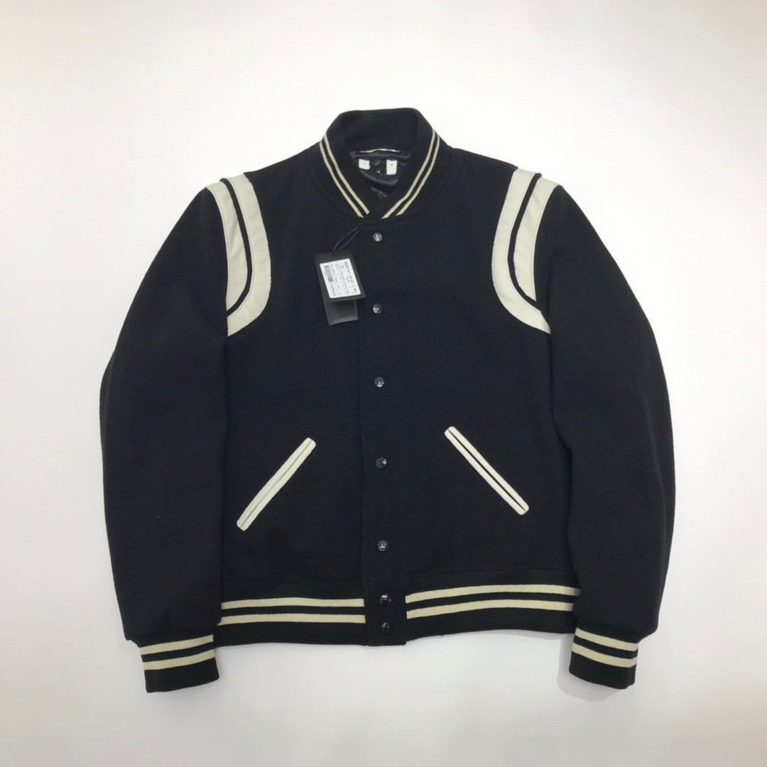

fashiondemon High jackets version SLP basic Quan Zhilong's same collage black and white baseball collar jacket wool tweed jacket