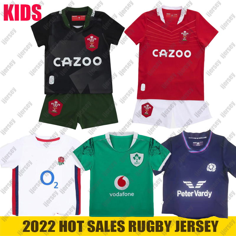 

2022 wales kids rugby jersey sets Scotland england youth children boys home alternative away training match kit Minikit Size: 16-26, Gold