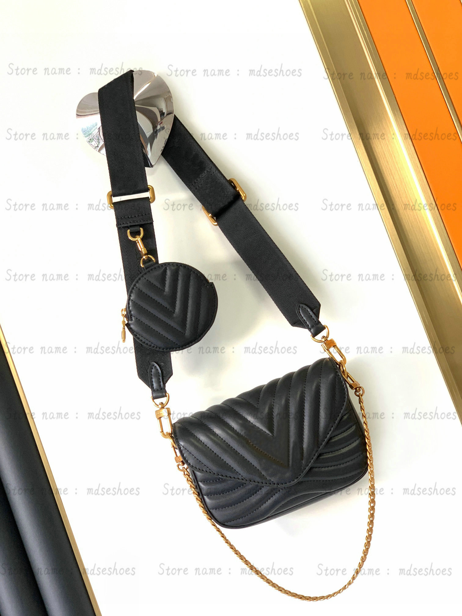 

Pochette M56461 Shoulder Bag New Wave Multi-Pochette Quilted Leather Versatile Chain Handbag 2sets Womens Designers Luxurys CrossBody With Round Coin Purse