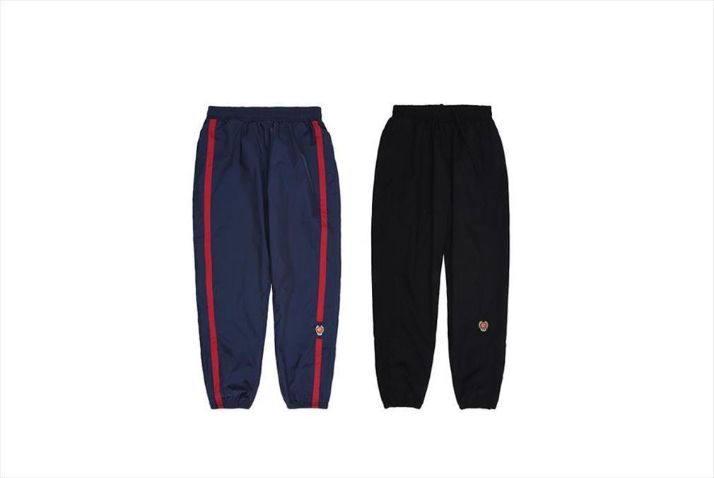 

Season 6 Sweatpants Kanye Women Pants West Side Stripe Embroidery Badge Inside Mesh Zipper Jogger Trousers