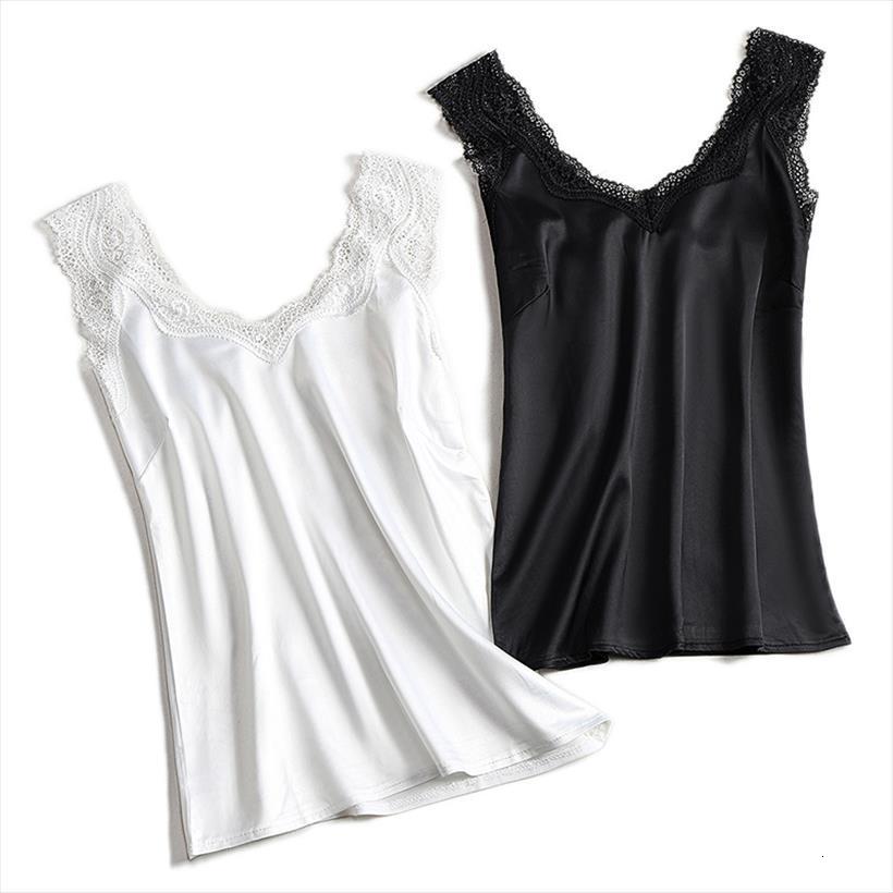 

summer blusa satin womens tank white v neck halter shirt plus size sleeveless lace women silk 4xl