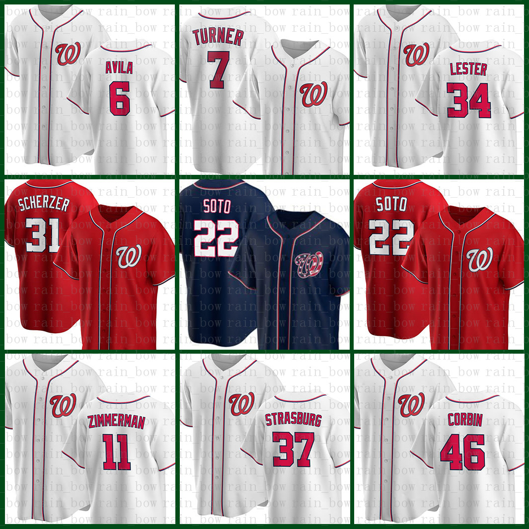 

22 Juan Soto ashington Custom Nationals Baseball Jersey Max Scherzer Trea Turner Anthony Rendon Bryce Stephen Strasburg Harper Corbin Multi, Jersey(guomin)
