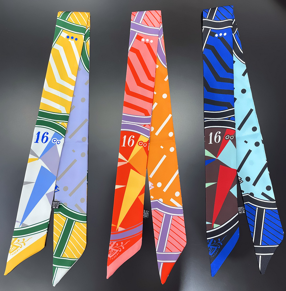 

Designer fashion luxury scarf scarfs ladies high quality silk Scarves summer fine tie, headband decoration size 5*90cm