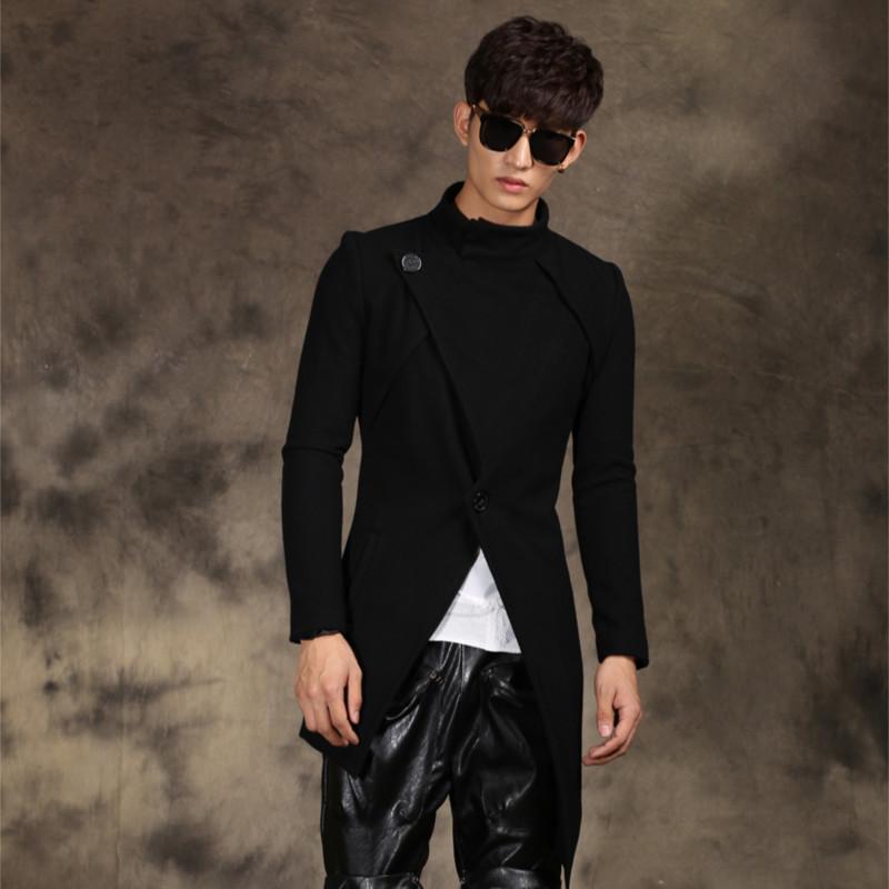 

Men's Trench Coats 2021 Big Yards Clothing -6XLautumn And Winter Medium-long Woolen Outerwear The Thickness Of Trend Thermal Slim Woo, Black