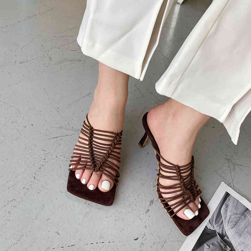 

Slippers Fashion Women Sandals Hollow Pumps Thin High Heels Open Toe Casual Summer Party Dress Shoes Woman 35-39 Z5Z8, Black