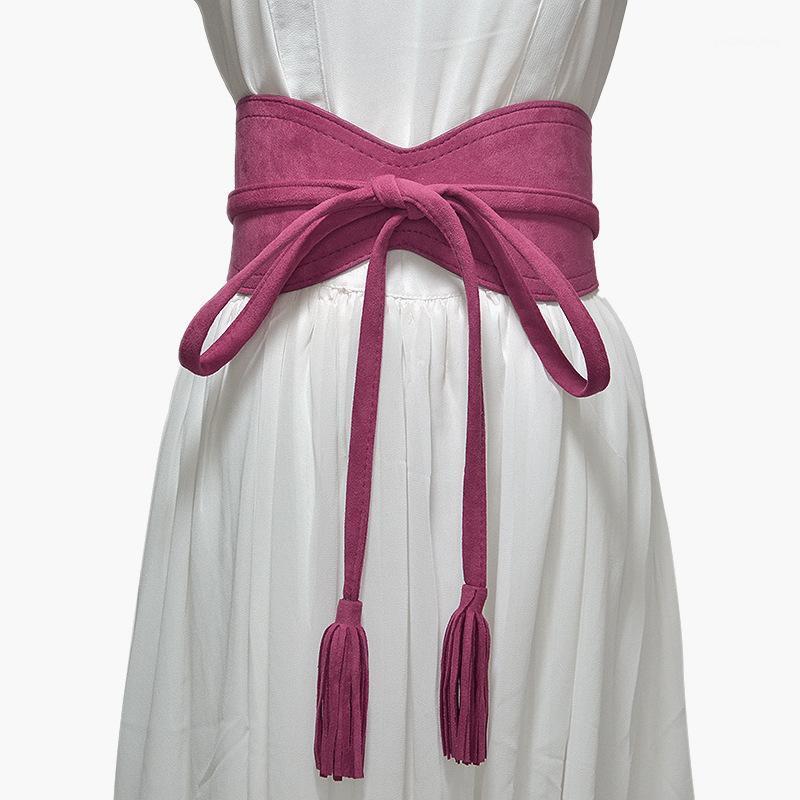 

Belts 2022 Women Corset Girdle Prom Dresses Decoration Belt Fashion Brand Design Waistband For Ladies Straps Suede Cinturones, Black;brown