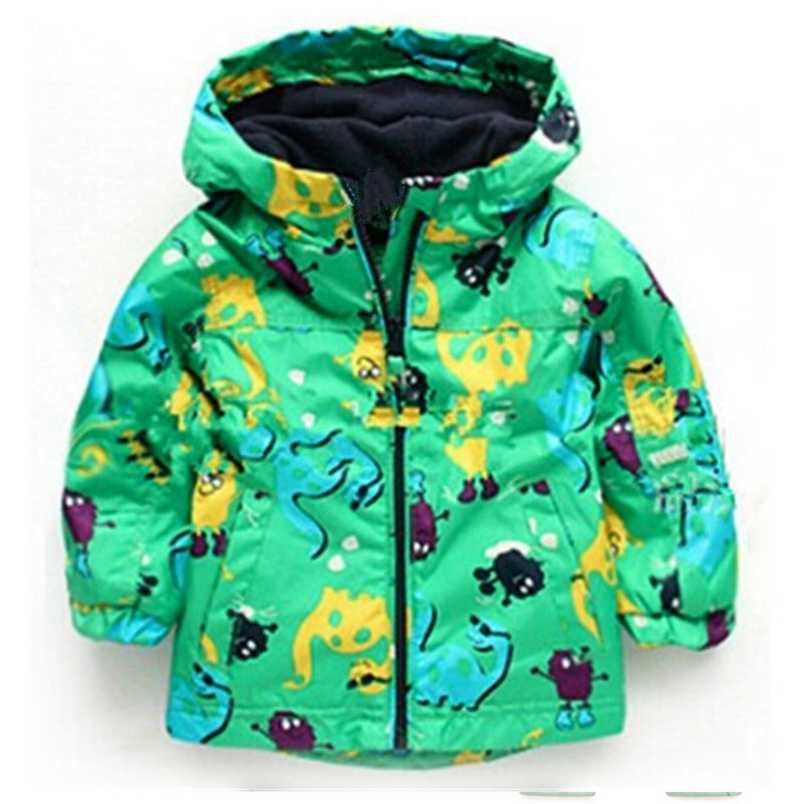 Children Autumn Winter Outerwear Clothing Boys Dinosaur Hooded Rainsuit Rain Jacket Baby Kids Sports Outing Coats Infant Wearing L26922