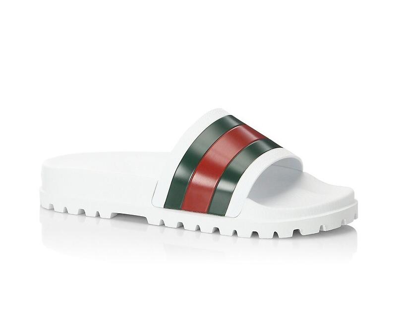 

2021S Summer Fashion Sandal Men Platform Slippers Genuine Leather Slides Mens Designer Sandals Wide Flat Slippery Flip Flop Slipper Web Slid, Black