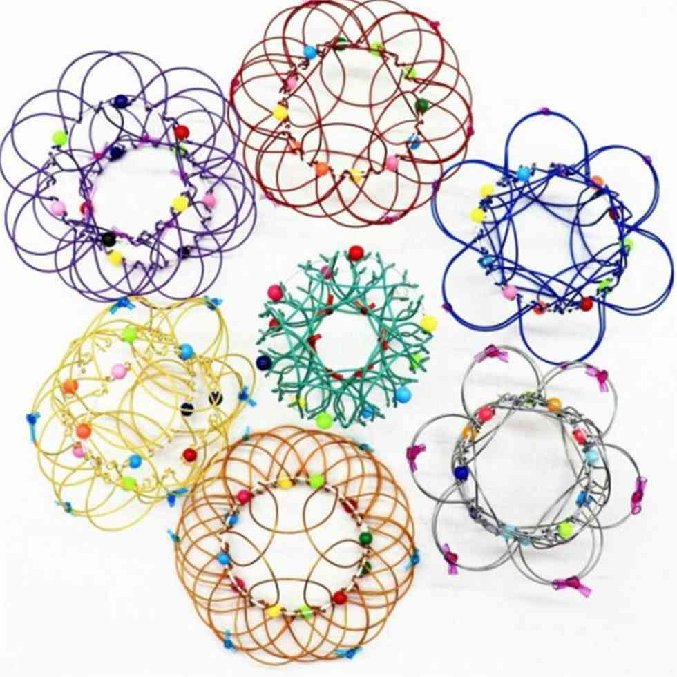 

Multiple Changes Mandala Flower Basket Magic Flow Ring Fidget Toys Handmade Colored Iron Loops Wire Stress Reliever Relief Finger Fun Game H33MDRX