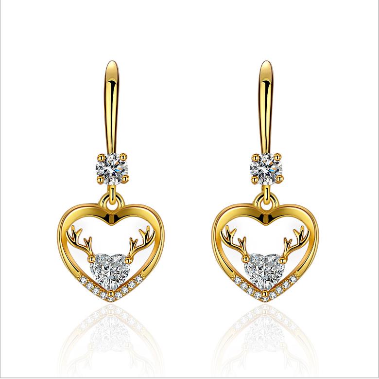 

The new heart shape has your ear hook all way. Women's imitation S925 silver earrings net red style has simple temperament