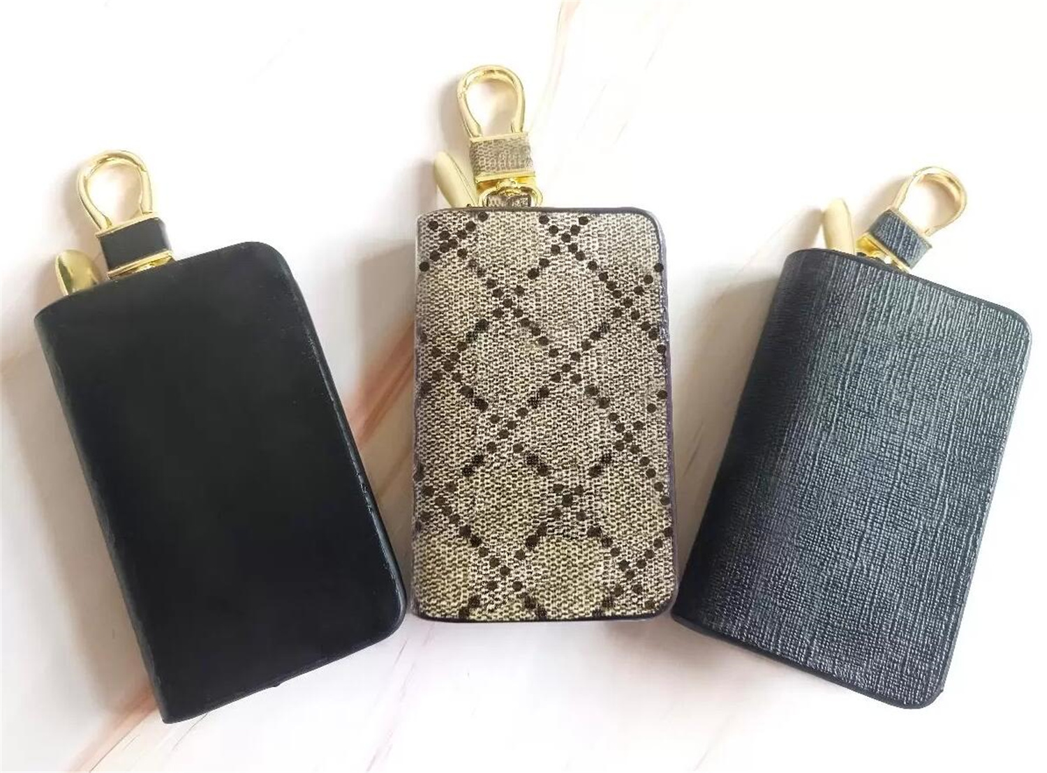 

Fashion Key Buckle Bag Car Keychain Handmade Luxury Designer Genuine Leather Keychains Men Women Coin Purse Bags With Box