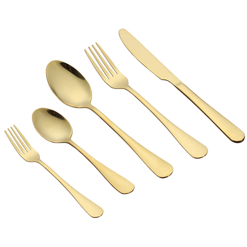 

Gold silver stainless steel flatware food grade silverware cutlery set utensils include knife fork spoon teaspoon