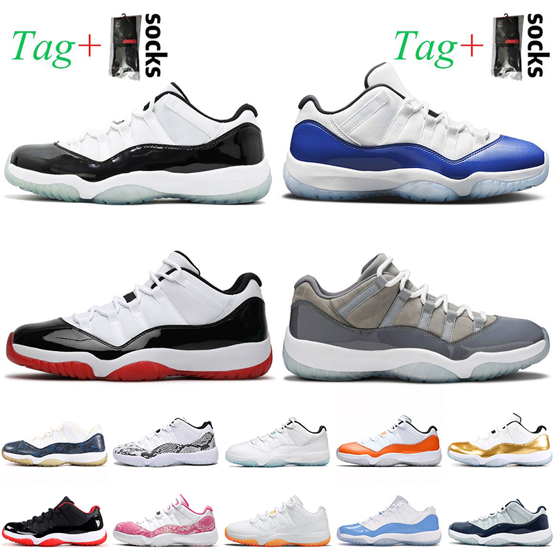 

Top Quality Low Jumpman 11 11s Basketball Shoes Women Mens Trainers Sneakers Concord Bred Cool Grey Citrus Jubilee 25th Anniversary Legend Blue