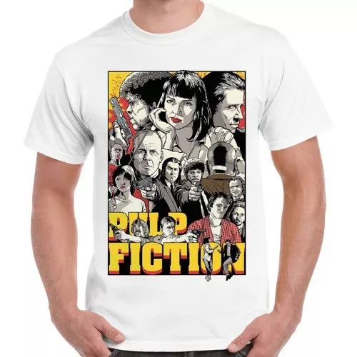 

Pulp Fiction All Characters Poster Funny Present Retro Vintage T Shirt 2397, Mainly pictures