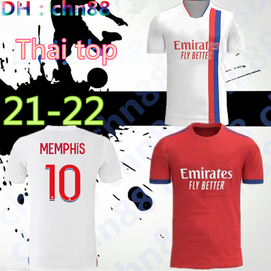 

21 22 Maillot Lyon soccer jerseys 2021 2022 Olympique Lyonnais Jersey Maillot de foot OL football shirts TRAORE MEMPHIS men kids kits thailand, Black;yellow