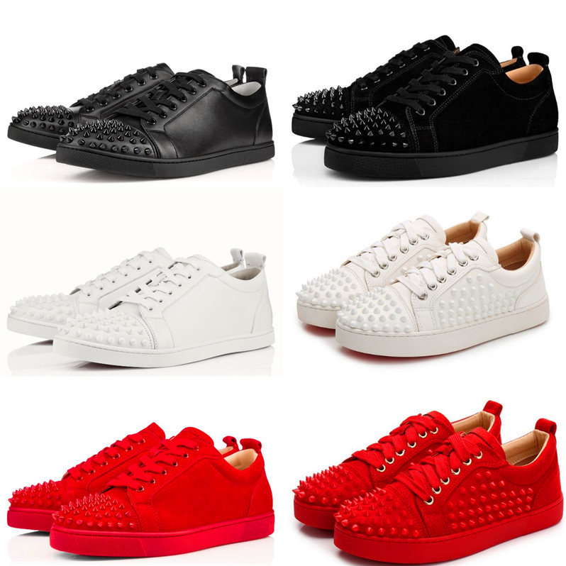 

Low Cut Spiked Men Shoes women Sneakers With Box Luxurys Designers Top Quality Red Bottoms Casual Shoe Genuine Leather Rubber Platform Outdoor Trainers