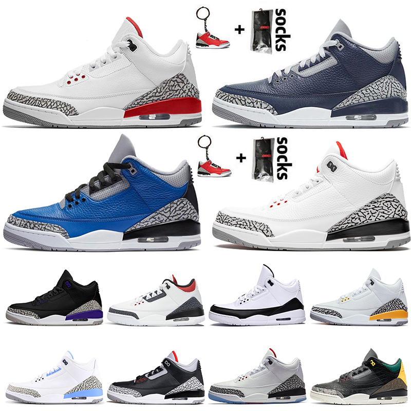 

2021 Top Quality With Socks Mens Basketball Shoes Jumpman 3 3s Georgetown Varsity Royal Laser Orange Tinker Trainers Sports Sneakers Big Size Eur 40-47, #1 georgetown 40-47