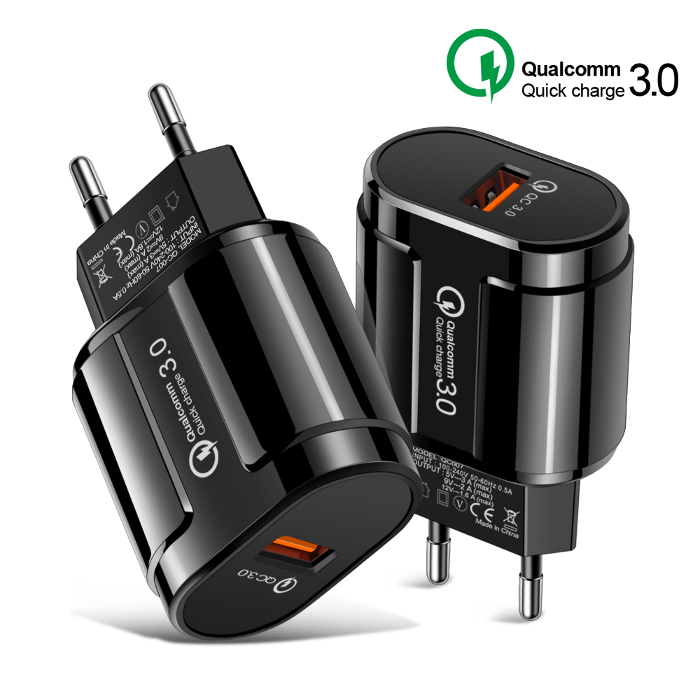 

Quick Charge 3.0 USB Charger QC3.0 Charging EU US Plug Adapter Wall Mobile Phone For Samsung Xiaomi Huawei With Retail Package