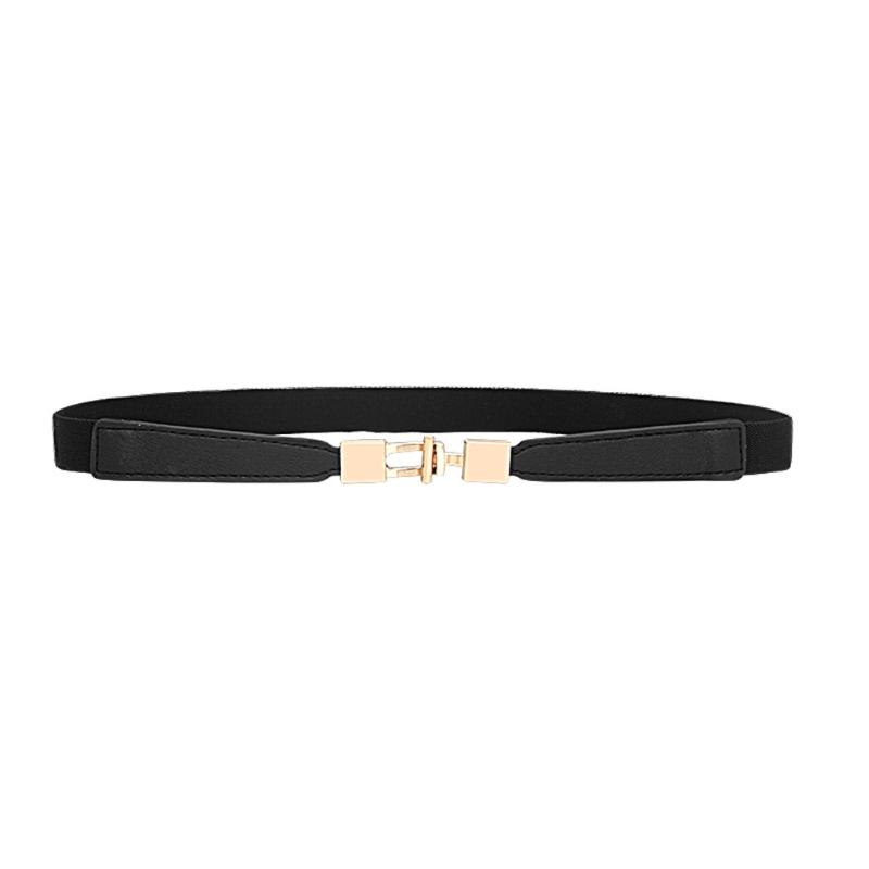 

Fashion Women Ladies Retro Leather Waist Belt Body Simple Elastic Belts, Black