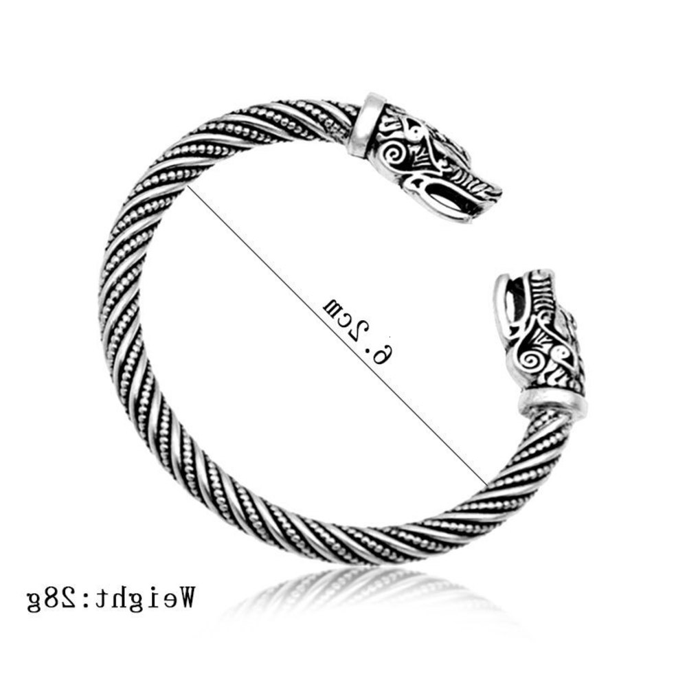 

Hand catenary Top selling Nordic wolf head open Bracelet men's leading bracelet Jewelry, Golden;silver