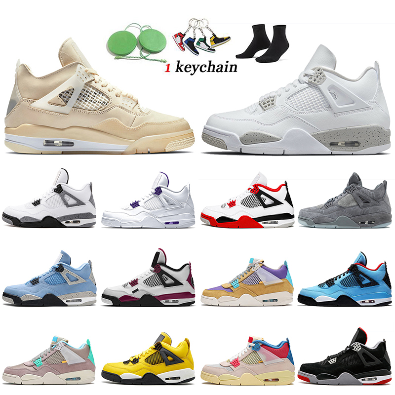 

Wholesale Top Quality 4s Basketball Shoes Jumpman Air Retro Jordan 4 Sail White Off Oreo University Blue Travis Scott Fired Red Desert Moss Mens Trainers Sneakers, B7 shimmer 40-47