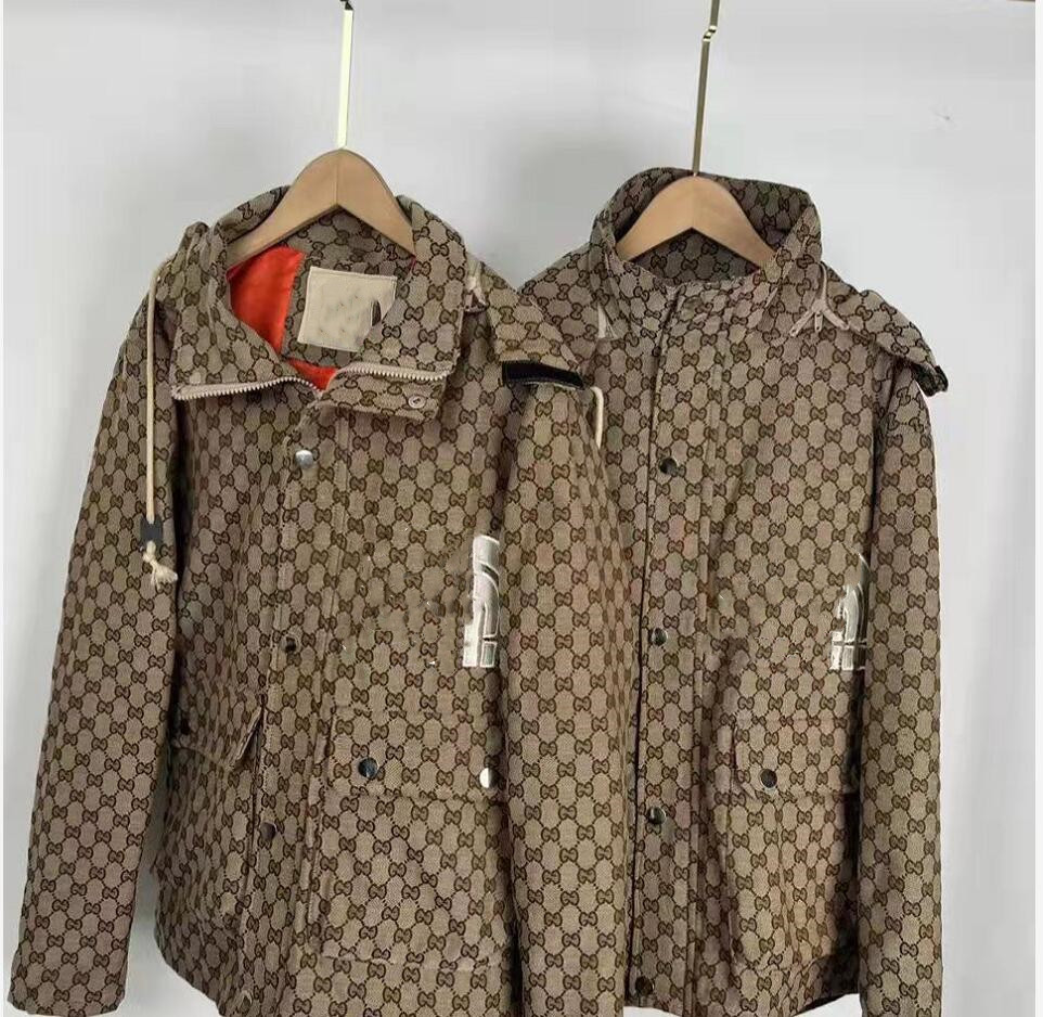 

2022GG Designer Mens Jackets Spring Coat Fashion Hooded hoodies Men Sports Outerwear Clothing Casual Zipper Coats, Khaki